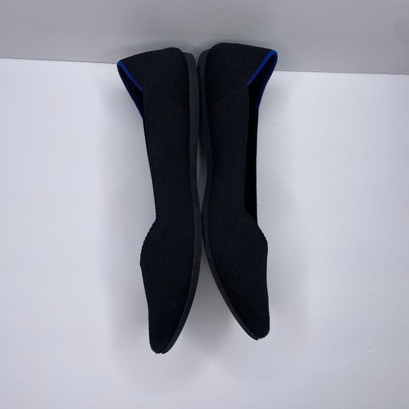 Rothy's Knit Ballet Flats Black Slip On Shoes Pointed Toe Women Size 6 - Picture 3 of 10